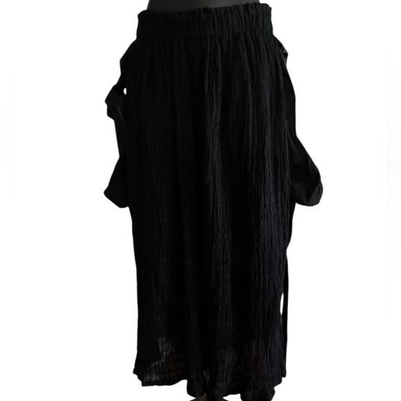 Nuit Black Mesh Maxi Skirt w/Pockets and Ribbon Size S/M - Picture 12 of 12